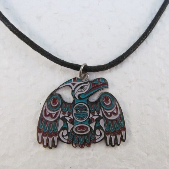 Joe Wilson Raven the Cultural Hero Pendant Necklace with Black Cord Canada - Picture 6 of 12